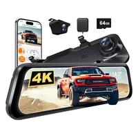 WOLFBOX G850 PRO 4K Mirror Dash Cam with ADAS and BSD, Smart Rear View Mirror with 5.8GHz WiFi, Voice Control, 12 inches Camera Includes 64GB Card, GPS, G-Sensor, Loop Recording Hd Driving Recorder Automotive Video Recorder,car accessories