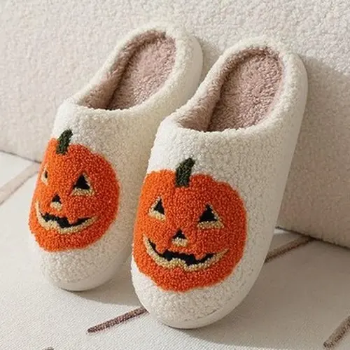 Comfortable faux fur lined plush slippers for women and men, anti slip soft soled home shoes, plush bedroom shoes, smooth shoes, fluffy flip flops