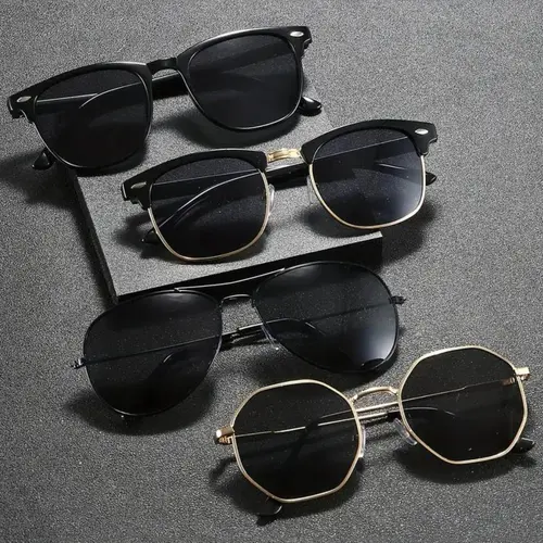 Men's Classic Style Sunglasses Set, Trendy Casual Sunglasses for Everyday Use, Fashion Accessories for Outdoor Activities, Stylish Shades