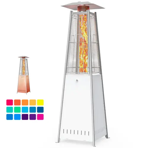 Sweetcrispy 48,000 BTU Propane Patio Tower Heater - Outdoor Warmth Source with Auto Shut Off, Double-Layer Stainless Steel Burner, 87" H for Deck, Porch, Commercial Use