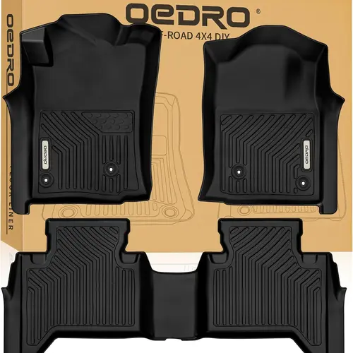 YITAMOTOR Floor Mats Fit for Toyota Tacoma Double Cab 2005-2015, TPE All Weather Custom Fit Tacoma Car Mats, Front & 2nd Seat 2 Row Floor Liner Set
