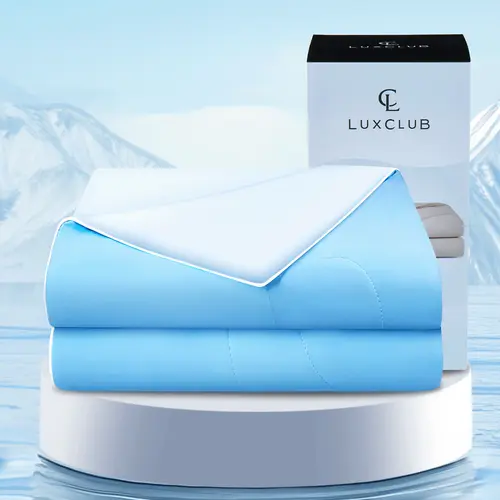 LuxClub Dual-Sided Cooling Comforter - 1-Piece Cooling Bedding with Breathable Fibers, Moisture-Wicking Design, Q-Max Rating, Lightweight Airflow, AC/Fan Enhanced for Hot Sleepers, Bedroom Use