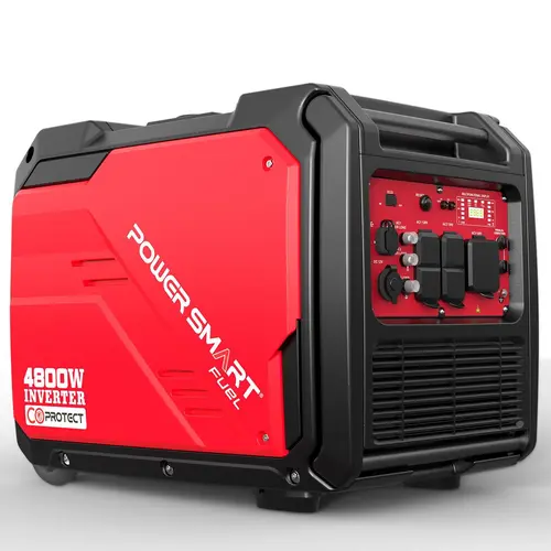 PowerSmart 4800W Portable Generator with Wheels Handle Kit,Heavy Duty Motor,CO Protect, Quiet, 30A RV-Ready, Certified & Supported,1 DC Car Port (PS5046CE HB5046C)