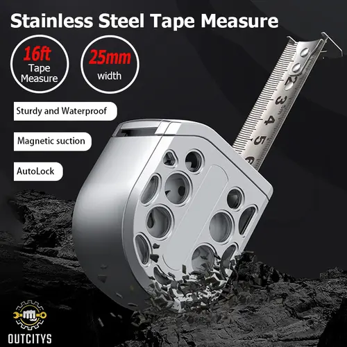 25FT/16FT Retractable Tape Measure,5M Stainless Steel Measuring tape With Magnetic AutoLock Waterproof Portable Ruler engineer rustproof protective case