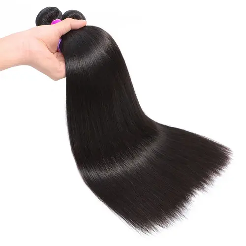 MSCOCO Hair Extension Bundles, Tangle-Free 100% Natural Human Hair, Body Wave, Straight & Deep Wave with Pre-Plucked 5x5 HD Lace Closure, Human Hair Bundles