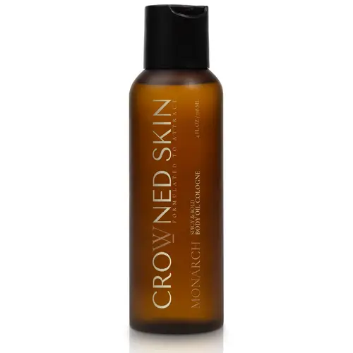 Crowned Skin Monarch Body Oil - Nourishing with Jojoba & Lemon - Woody Masculine Scent - Herbal & Sunflower Oils - Lightweight Fragrance for Daily Use - Fathersdaygift - Scented