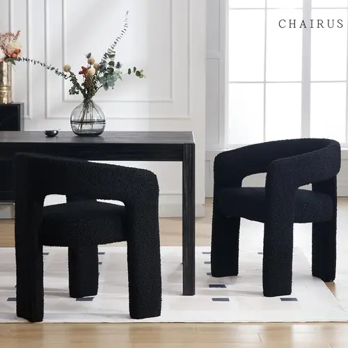 CHAIRUS Fully Assembled Modern Upholstered Fabric Armchair Open-Back Barrel Dining Chair for Living Room Dining Room Small Spaces Home Decor