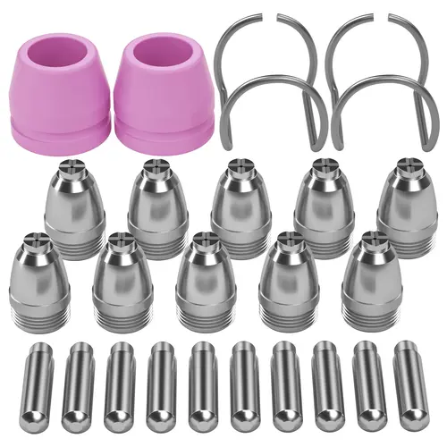 ARCCAPTAIN AG-60 Plasma Cutter Torch Consumables Full Set - .040"-0.045" Dual Sizes Nozzles, Wire Guide, Metal Ceramic SG-55 WSD-60 Accessories for CUT55/CUT55PRO Industrial Tools, Father's Day Gift Option