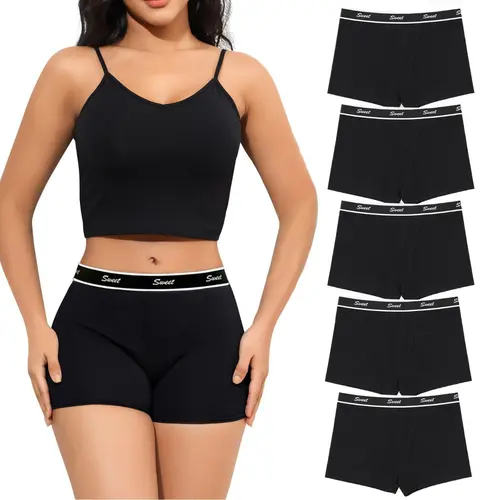 LEVAO Women Boyshorts Panties Cotton Boxer Briefs Underwear for Ladies with Stretch Boxer Shorts 5-Pack S-XXL Summerwins
