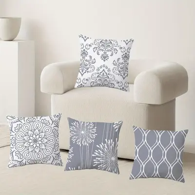 4 Pieces Pillow Cushion Covers, Decorative Modern Pillow Covers, Printed Abstract Pillows Washable Indoor Cover Bedroom Pillowcase, Only Includes Pillow Cover, Not Included Pillow Core