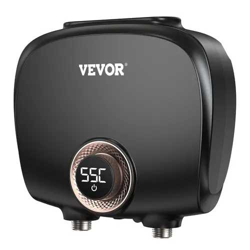 【toolupgrade】VEVOR Compact Electric Tankless Water Heater, 7kW On-Demand Instant Under Sink Boiler with Digital Display, Easy Installation, 24-Hour Supply, Appliances for Kitchen, Balcony, Celsius & Fahrenheit Compatibility