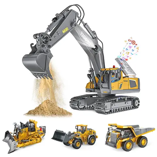 Akeleo Remote Control Dump Truck - 1:20 Scale RC Construction Truck, Rechargeable RC Car, Kids' Toy, Halloween Gift (Note: Not All-Metal; Compatible with AA Batteries)