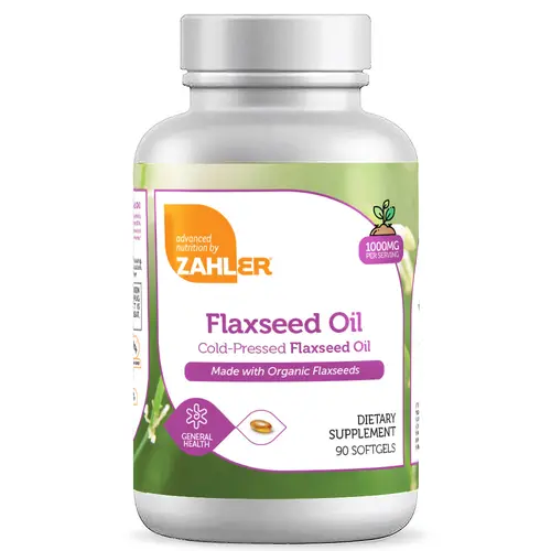 Zahler Organic Flaxseed Oil Softgels 1000mg – Healthcare Dietary Natural Plant-Based Omega-3 ALA Supplement – Cold-Pressed, Non-GMO, Gluten-Free, Kosher – 90 Softgels