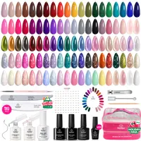 Beetles Gel Nail Polish Nail Art Manicure Set, 100 Colors 5ml Gel Polish Set Base Coat Glossy Matte Glitter Top Coat Gel Nail Polish Glitter Pearl Gel White Red Brown Green Blue Pink Nude Gel Gift for Women #Summervibes