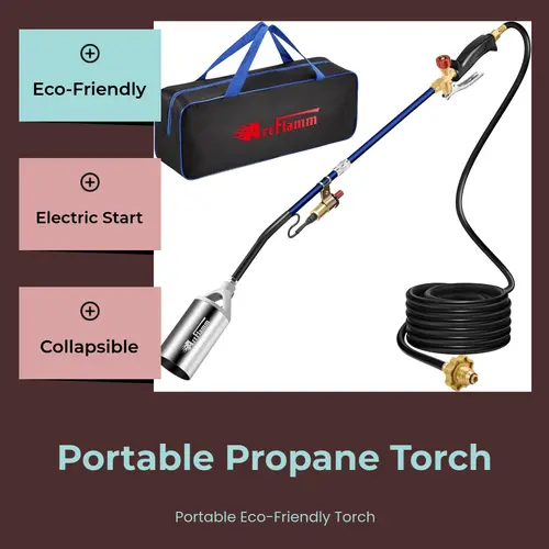 【toolupgrade】ARTFLAMM Portable Propane Torch Weed Burner Kit with Storage Bag, High Output BTUs Weed Torch with 10 FT Hose, Self Igniter Flame Torch for Campfires,Roofing  #toolupgrade