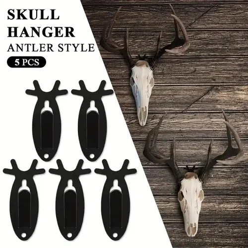 G-PLUS Upgraded Rustic Antler Style Skull Wall Mount Display Hooks, 5/10Pcs Deer Antelope Bracket Hanging Hooks for Car Exterior Decoration, Load Bearing Trophy Display Accessories