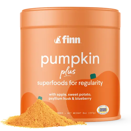 FINN Pumpkin Plus Superfood Meal Topper for Dogs - Fast-Acting Digestive Relief, Supports Digestive Health, Soothes Sensitive Stomachs with Pumpkin, Psyllium Husk, Apple, Sweet Potato, & Blueberry – 8oz Powder Supplements