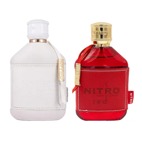 Men's Dumont Nitro Red & Nitro White Eau de Parfum (EDP) Multi-Pack, 3.4 oz Each, with Rose-Saffron Heart Warmth