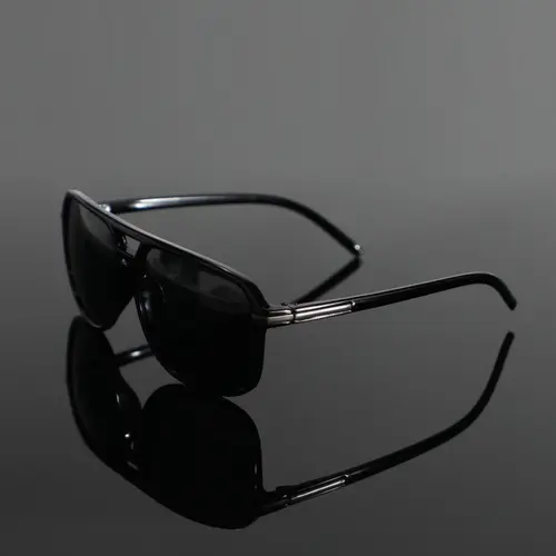Men's Business Double Bridge Square Frame Sunglasses, Vintage Trendy Sunglasses for Everyday Use, Fashion Accessories for Outdoor Activities, Trendy Shades