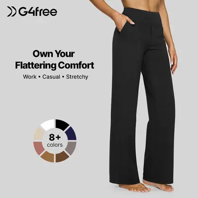 G4Free Womens High Waist Wide Leg Yoga Pants Soft Stretch Casual Sweatpants with Pockets Chic Daily Outfit EverGoing 2026