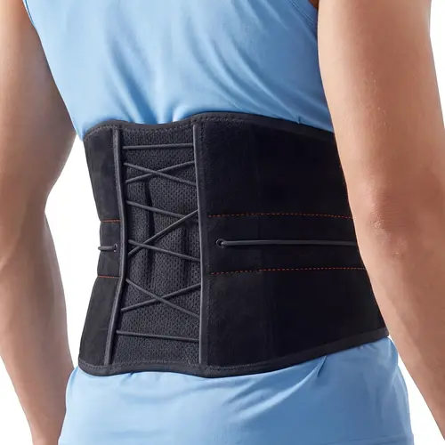 Aulexmed Lumbar Support Belt for Men & Women, Breathable Back Brace with Adjustable Pulley System for Daily Stability Support and Office Work, Adjustable Fit, Compression, Back Stability Design, Benefits, Multi-Size