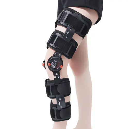 AULEXMED Hinged ROM Knee Brace - Leg Brace, Knee Supporter with Adjustable Strap, Dual Side Stabilizers, Ergonomic Design, Prop 65 Safe ROM Motion Control for Hiking, Light Outdoor Activities