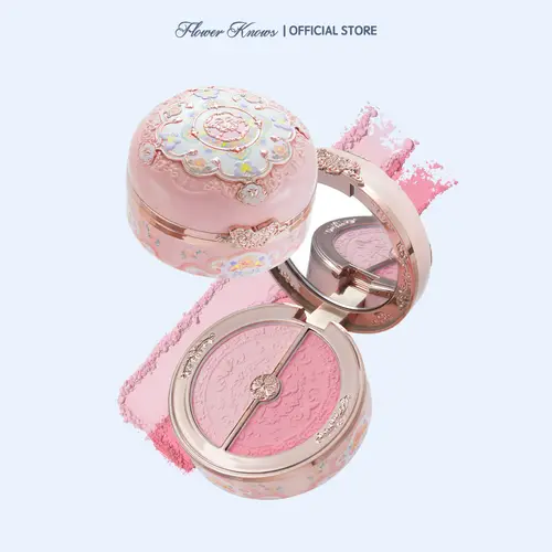 Flower Knows Butterfly Cloud Collar Collection Blush & Highlighter Duo - Beauty Cosmetics, Makeup Products for Adults, Vegan Pigmented Blush, Brightening, Blendable Floral Powder, Long-Lasting, Dimethicone, #tiktokshopbacktoschool, #sohochic
