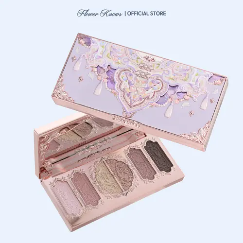 Flower Knows Butterfly Cloud Collar Collection Embossed 6-Color Highly Pigmented Eyeshadow & Blush Palette, Lightweight Dewy Cosmetic, #tiktokshopbacktoschool, #sohochic, Multicolor