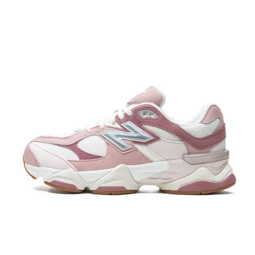 NEW BALANCE 9060 Women's Rose Pink Suede & Mesh Casual Sneakers - Breathable Cushioned Trainers with ABZORB, SBS Cushioning, Layered Overlays, Reflective Details, All-Day Wear, Sporty Chic Design, Shoes