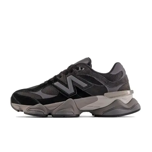 Men's NEW BALANCE 9060 'Black Castlerock Grey' Suede & Mesh Sneakers - Active Cushion, Oversize Midsole, Soft Suede Touch, Layered Design, Standout Proportions, All Day Athletic Casual Street Style Footwear, All Day Sneakers