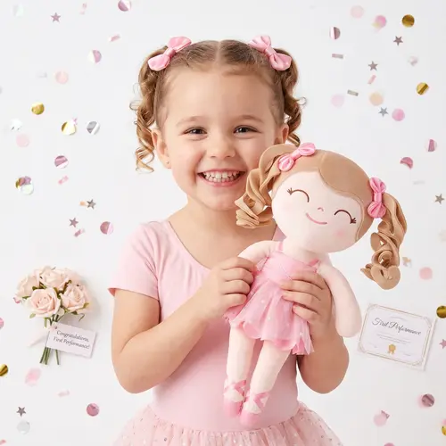 Gloveleya Ballerina Soft Doll - First Recital Gift for Toddlers 0-6 Years, Plush Ballet Princess Toy, Perfect Performance Award & Keepsake for Little Dancers, Cuddle Stuffed Animal, Soft Dolls, Dolls