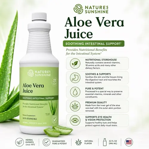 Nature's Sunshine Aloe Vera Juice 32 Fl Oz