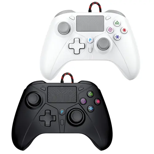 Wired Gaming Controller for PlayStation 5 Console - 6.56Ft USB Wired Multi-Device Gamepad, Customizable Controllers with Light Bar, Advanced Audio, Turbo, Compatible with PS5/PC Steam, Console Accessories