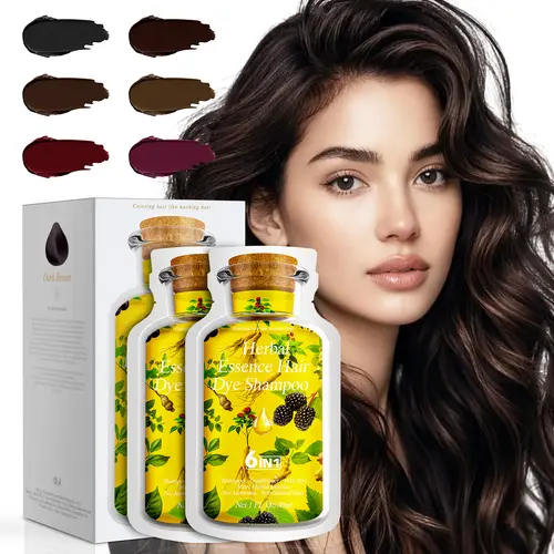 Limer, Multi-color,Bubble Hair Dye Shampoo,6-in-1 Instant Tinte de Cabello,Herbal Ingredients,Gray Coverage,Non-stained Skin,Plant Haircare(10packs), Natural Black, Anti-Gray Semi-Permanent Color
