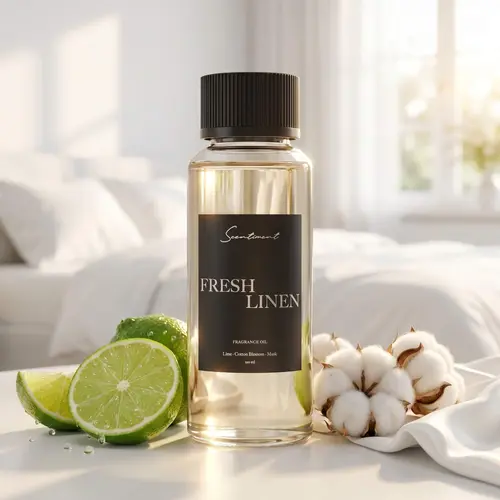 Scentiment Fresh Linen Fragrance Oil - Lemon & Lime Scented with Jasmine, Cotton Blossom, Musk & Blonde Woods Notes - Crisp, Clean Linen Aroma