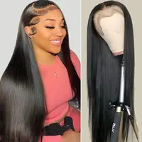 Bling Hair 180 Density 13x4 13x6 360 4x4 Hd Transparent Smooth Straight Lace Front Human Hair Wigs Brazilian Frontal Wigs For Black Women