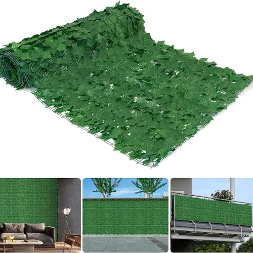 UV-Resistant PPC Material Artificial Ivy Privacy Fence Wall Screen - 39x158 in Trim-to-Fit Faux Greenery Panels, Optimal Privacy, Long-Lasting Sun Protection for Backyard Home Improvement Decor, Design
