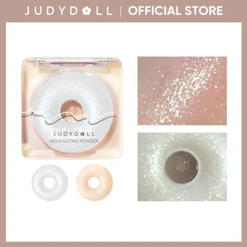 JUDYDOLL Starlight Glitter Highlighter Powder - Smooth Cosmetic, Highlighter Makeup, Brightens Skin Tone, Enhances Makeup Color, Transparent Fine Shimmer, Color Correction, Refreshes Look, Summer Use, Powder Highlighter,back to school