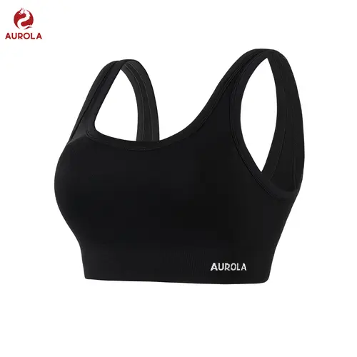 AUROLA Power Womens Square Back Basic Sports Bra - Square Neck Padded Low Impact Yoga Bra Workout Crop Top