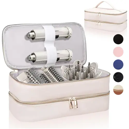 Portable Travel Case for Hair Dryer, Durable Hair Diffuser & Styling Tools, Fashionable Double Layer Storage Space for Hair Accessories, Ideal Organizer for Revlon Styler