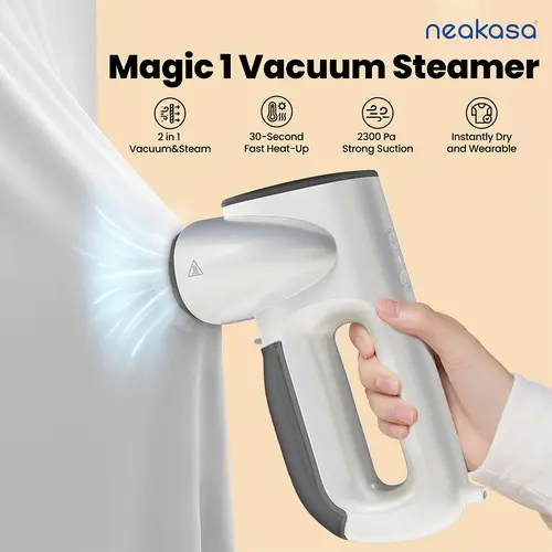 Neakasa Magic 1 2-in-1 Handheld Portable Steamer for Clothes Travel Home, 2300Pa Suction Clothing Steamer with Clothes Grips, Multi-Use Household Appliance