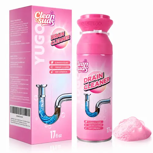 Household Safe Foam Mousse Drain Cleaner - Clog Remover, Deodorizer for Kitchen Drains and Sinks