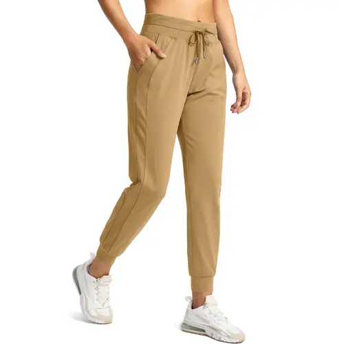 G Gradual Women's High-Waisted Activewear Joggers - Stretch Tapered Lightweight Sweatpants with 4 Zipper Pockets for Workout, Casual Walking