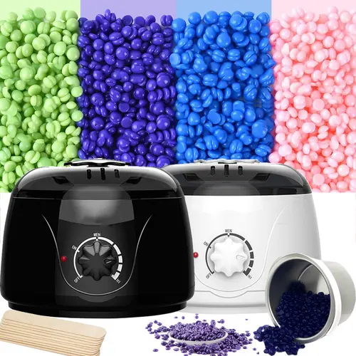 Waxing Kit, Painless Hair Removal Wax Warmer with 4 Bags 400g Hard Wax Beans for Full Body, Legs, Face, Eyebrows & Bikini— Ideal for Women & Men, Body Care, Cosmetic, Bikini Hair Removal