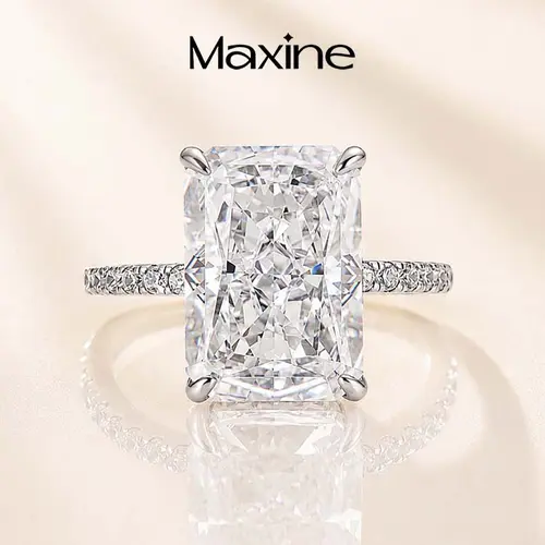 MAXINEJEWELRY 7.0ct Radiant Cut 5A Cubic Zirconia Engagement Ring, Women's Promise Jewelry for Proposal, Wedding, Daily Wear, Engagement Ring