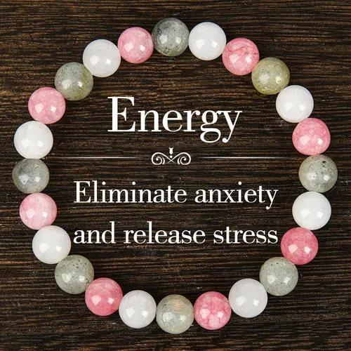 ARPURRAINA Artificial Colorblock Beaded Healing Crystal Bracelet - Fahlo Style Jewelry for Prosperity, Unity, Protection, Encouragement - Gift for Family & Friends, Summer Fashion Accessory