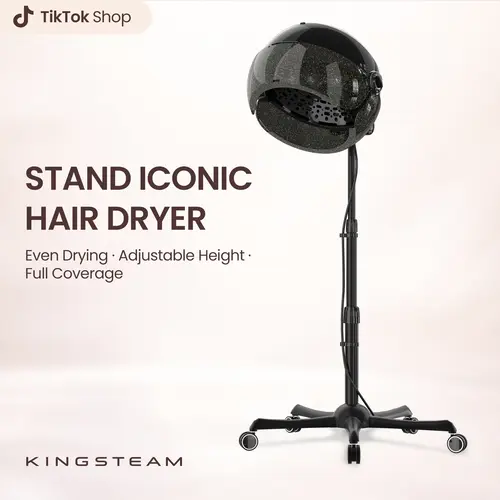 KingSteam 1875W Stand Hair Dryer Professional Ionic Hooded Blow Dryer - Salon Equipment, Adjustable Height, Rolling Wheels, 3 Temp Settings, Multi-Direction Smooth Heat, No Heat Damage, 4 Colors, for Salon & Home Use Personal Care Appliance Hot Air Styler