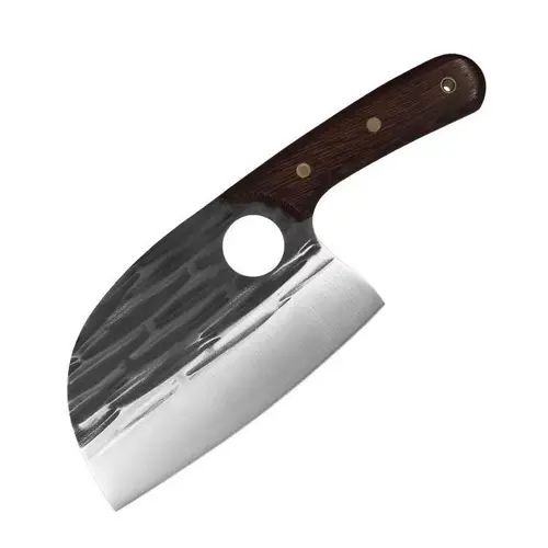 Hand Forged Domestic Round Head Boning Knife Sharp Bone Cutting Knife , Outdoor Bone Cutting Knife Blade Knives