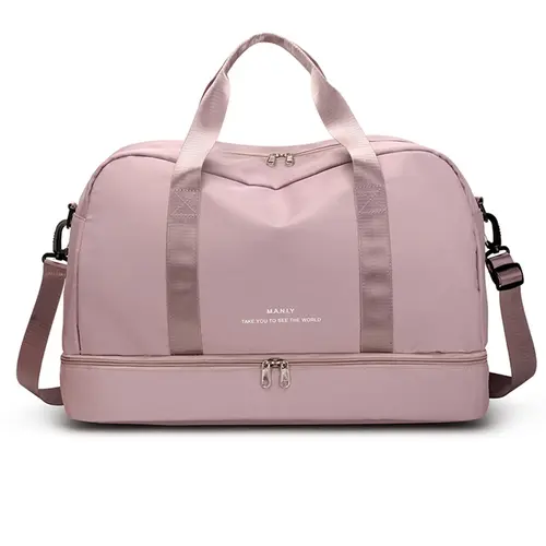 Women's Solid Color Travel Duffel Bag, Back To School, Large Capacity Shoulder Weekender Overnight Bag, Sports Tote Gym Bag, Travel Bag for Women & Girls, Travel Duffle Bag, Traveling Bag, Travel Essentials Bag