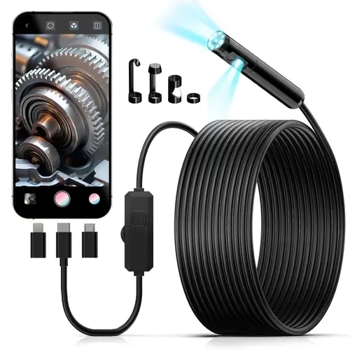KAIWEETS Dual Camera Borescope with HD Screen, IP67 Waterproof Inspection Camera for Auto, Pipe & Home Repair